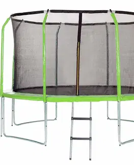 Záhradné trampolíny Trampolína COMFORT s rebríkom 366cm zelená