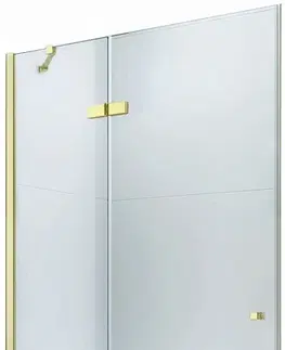 Sprchovacie kúty MEXEN - Roma sprchové dvere krídlové 100, transparent, zlatý so stenovým profilom 854-100-000-50-00
