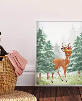 Obrazy do detskej izby Obraz na stenu do detskej izby - Jelenček v lese