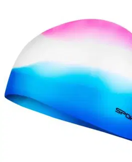 Plavecké čiapky Plavecká čiapka SPOKEY Abstract - ružovo-bielo-modrá