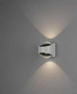 Vonkajšie nástenné svietidlá Konstsmide Vonkajšie nástenné LED svetlo Bitonto 2-pl., biela