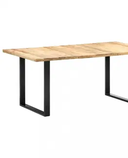 Jedálenské stoly Jedálenský stôl mangovníkové drevo/kov 140x70x76 cm