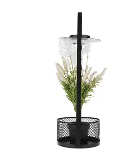Kvetináče a truhlíky Dekoračný stojan s kvetináčom, LED osvetlenie, 50,3 cm, s umelou kvetinou, VELOM TYP 1