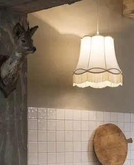 Zavesne lampy Retro závesná lampa krémová 45 cm - babička