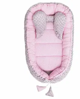 Dojčiace vankúše, hniezdočka a zavinovačky Belisima hniezdo pre bábätko Minky Sweet Baby ružové