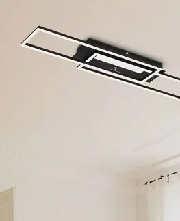 Stropné svietidlá Briloner Stropné LED svietidlo Frame Mid, 3 000 K, čierna