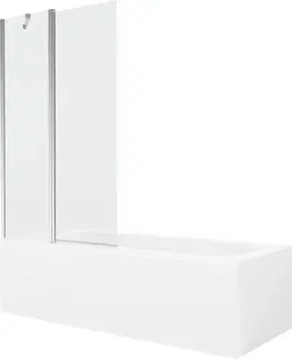 Sprchové dvere MEXEN/S - Vega obdĺžniková vaňa 180 x 80 cm s panelom + vaňová zástena 100 cm, transparent, chróm 550118080X9410110100