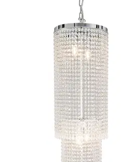 Závesné svietidlá Clayre&Eef Závesná lampa CR114 sklenený záves 210 cm