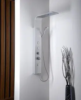 Kúpeľňa AQUALINE - TUSA sprchový panel s batériou, 1400 strieborný SL680