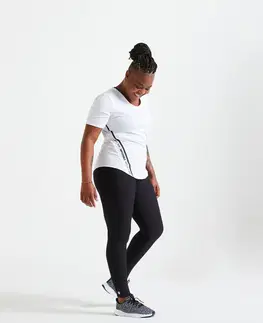 nohavice Dámske legíny 120 na fitness čierne