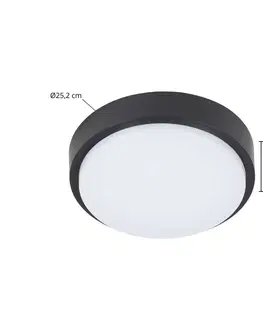 Vonkajšie stropné svietidlá Lindby Vonkajšie stropné LED svietidlo Nermin okrúhle