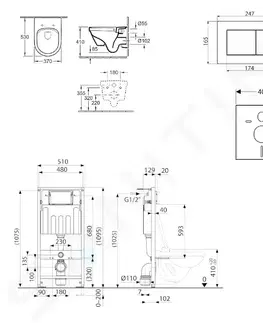 Kúpeľňa Kielle - Genesis Set predstenovej inštalácie, klozetu Architectura a dosky softclose, tlačidlo Gemini lll, matná čierna SANI11AK5100