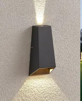 Vonkajšie nástenné svietidlá Lucande Vonkajšie nástenné LED svetlo Dagur tmavosivé