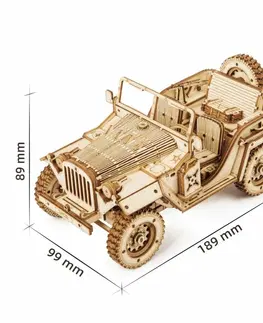 Drevené hračky RoboTime 3D drevené puzzle Vojenský džíp