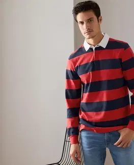 Shirts & Tops Polokošeľa s dlhým rukávom, kombinácia námorníckej modrej a červenej