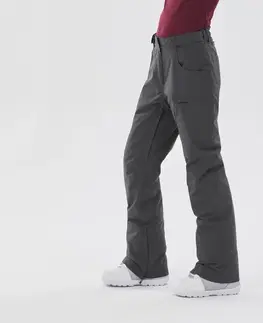 nohavice Dámske nepremokavé snowboardové nohavice SNB 500 sivé
