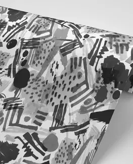 Čiernobiele tapety Tapeta čiernobiela pop art abstrakcia