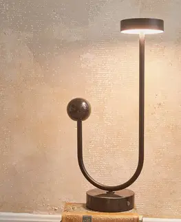 Stolové lampy AYTM Stolná LED lampa AYTM Grasil, čierna, mramor, výška 56 cm