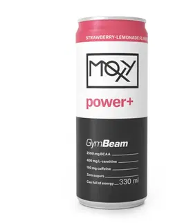 BCAA GymBeam MOXY power+ Energy Drink 24 x 330 ml jahodová limonáda