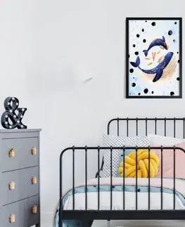 Obrazy do detskej izby Obraz do detskej izby - Veľrybky s bodkami