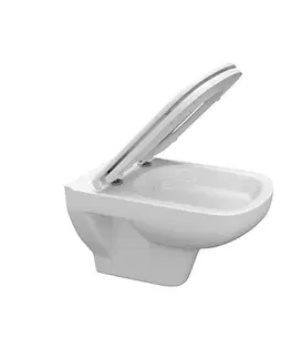 Záchody CERSANIT - SET 652 ZÁVESNÁ WC MISA COLOUR NEW CLEANON so sedadlom DUR ANTI Softclose K701-042