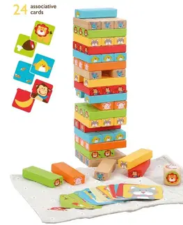 Náučné hračky LUCY & LEO - 236 „Hádaj, kto“ - detská drevená hra Jenga