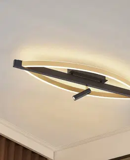 Stropné svietidlá Lucande Lucande Matwei stropné LED svetlo, oválna, mosadz