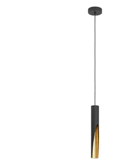 Svietidlá Eglo Eglo 900872 - LED Luster na lanku BARBOTTO 1xGU10/4,5W/230V čierna/zlatá 