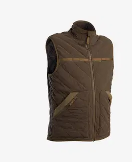 bundy a vesty Prešívaná poľovnícka vesta Steppe 500 nehlučná hnedá