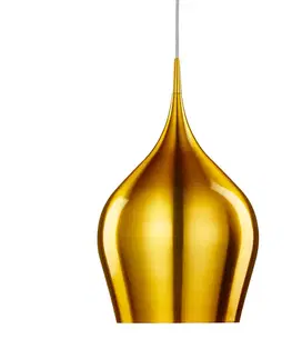 Závesné svietidlá Searchlight Závesná lampa Vibrant Ø 26 cm, zlatá