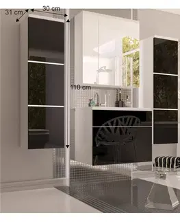 Kúpeľňové skrinky Mason Skrinka so zrkadlom MASON biela Tempo Kondela Wenge