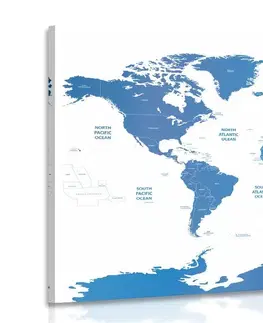 Obrazy mapy Obraz mapa sveta s jednotlivými štátmi