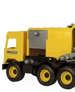 Hračky - dopravné stroje a traktory WADER -  Middle Truck smetiar - žltý