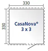 CASANOVA Biohort Záhradný domček BIOHORT CasaNova 330 x 330 (strieborná metalíza) orientace dveří vľavo