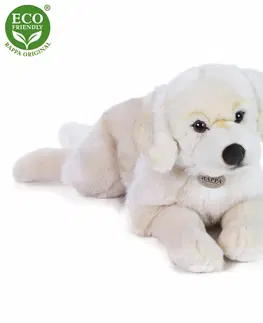 Plyšové hračky RAPPA - Plyšový pes retriever ležiaci 60 cm ECO-FRIENDLY