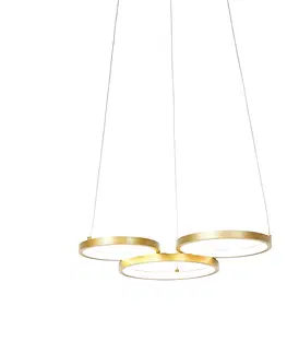 Zavesne lampy Závesné svietidlo zlaté vrátane LED 3-stupňové stmievateľné 3-svetlo - Rondas