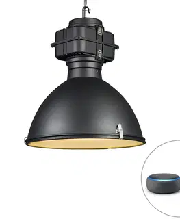 Zavesne lampy Inteligentná priemyselná závesná lampa čierna 53 cm vrátane A60 Wifi - Sicko