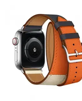 Príslušenstvo k wearables Remienok z teľacej kože (dlhý) COTEetCI pre Apple Watch 384041m, modrooranžový WH5261-40-ICO