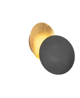 Nastenne lampy Inteligentné nástenné svietidlo čierne so zlatou vrátane WiFi G9 - Sunrise