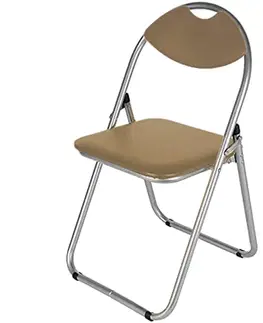 Čalúnené stoličky Skladacia stolička Atom Silver béžová