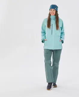 alpinizmus Dámske lyžiarske náprsenkové nohavice FR900 zelené