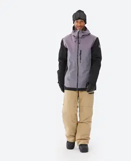 bundy a vesty Pánska snowboardová bunda SNB 500 Ziprotec fialová