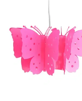 Závesné svietidlá Näve Závesná lampa Kizi v ružovej farbe s motýľmi