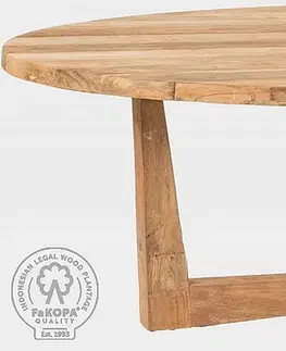 Stolčeky DEOKORK Záhradný masívny teakový stôl FLORES RECYCLE (rôzne dĺžky) 260x120 cm