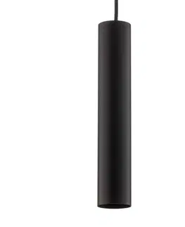 Závesné svietidlá Euluna Závesné svietidlo Baton M, čierne, jednoplameňové