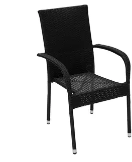 Záhradné stoličky a kreslá DEOKORK Ratanové kreslo stohovateľné SIENA (čierna)