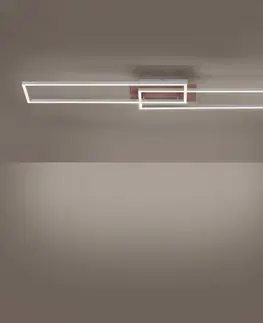 Stropné svietidlá JUST LIGHT. LED svetlo Iven, stmievateľné oceľ/drevo 110x25 cm