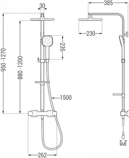 Sprchy a sprchové panely MEXEN/S - CQ33 sprchový stĺp s termostatickou batériou čierna 772503395-70