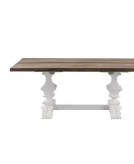 Stoly Stôl Chester 200 x 100 x 78 cm white&natural grey