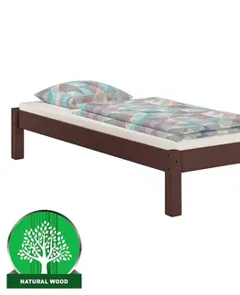 Drevené postele Postel Dora 90x200 borovica morená orech